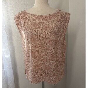 Loft Outlet Women’s M Dusty Rose Cream Paisley Medallion Sleeveless Tank Blouse